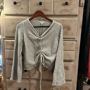 Earthbound multicolor sweater crop/tie size M